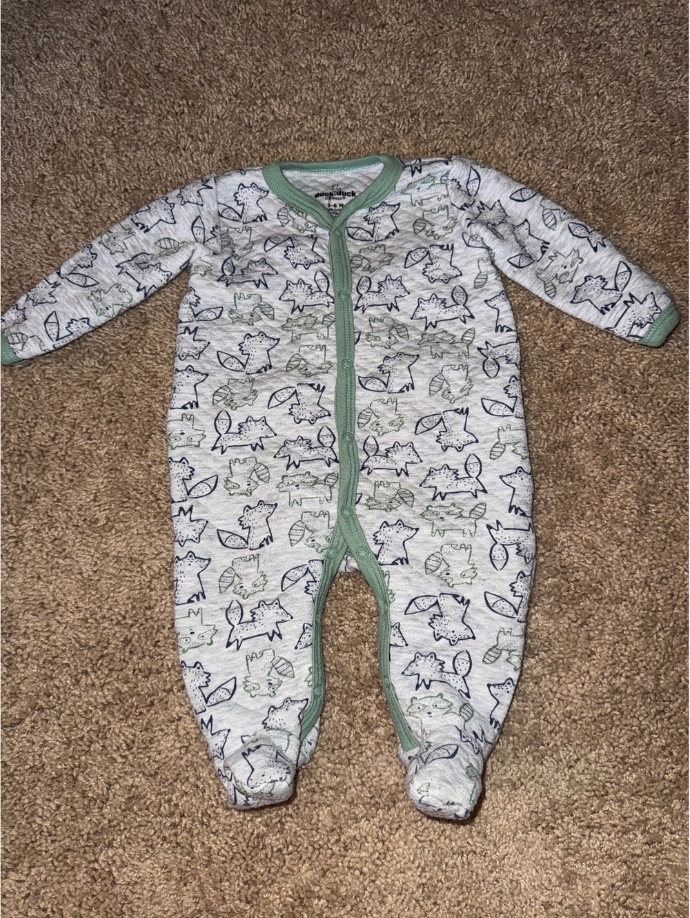 duck duck goose Baby Footed Sleeper 3-6 Months Cotton Polyester